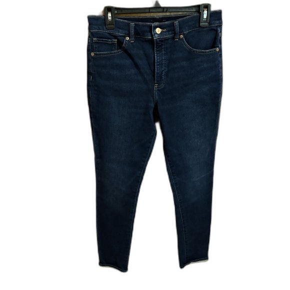 Express‎ Dark Wash Blue High Rise Skinny Jeans 8L - Picture 1 of 15